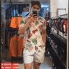 Áo sơ mi hoa lá đi biển SM44