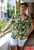 Áo sơ mi nam đi biển hoa lá trái cây Hawai SM48