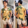 Áo sơ mi hoa lá đi biển SM52