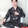 [Sale tại web 30%] Bộ ngủ pijama nam tay dài quần dài mặc nhà lụa satin mềm QM323
