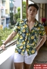 Áo sơ mi nam đi biển hoa lá trái cây Hawai SM48