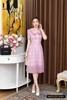 Đầm Tơ Hoa Xòe Cổ Kép Phối NK Fashion Chất Lụa Nhập Khẩu Từ Hàn Cao Cấp, Siêu Mềm Mại NKDV2212001