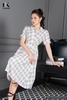 Đầm Nữ Xếp Ly Kẻ Caro NK Fashion Cổ Sơ Mi Tay Cánh Dơi, Chất Liệu Nhập Hàn Cao Cấp Mềm Mịn NKDV2206002