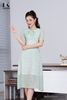 Đầm Nữ Dáng Xòe NK Fashion Họa Tiết Hoa Nổi Phối Nơ Cổ, Chất Voan Hàn Cao Cấp Mềm Mịn Có Lớp Lót NKDV2206001