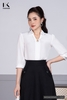 Sơ Mi Tay Lỡ Cổ V Vạt Buộc NKSM2206011