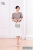 Áo Sơ Mi Nữ NK Fashion Hoa Dập Nổi Thiết Kế Tay Bồng Thanh Lịch Chất Liệu Vải Hàn Cao Cấp Không Nhăn Nhàu NKSM2204002