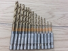 Bộ 13 mũi khoan thép gió bọc Titanium chuôi lục giác 6.35mm với nhiều kích thước ( từ mũi 1.5mm đến 6.5mm).