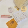 Set Dior Holiday lip glow 007 túi vải vàng (1 dior 007 + 1 mini blooming + 1 set 3 vial jadore + túi vàng)