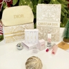 Set Dior Holiday lip glow 007 túi vải vàng (1 dior 007 + 1 mini blooming + 1 set 3 vial jadore + túi vàng)