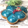 KHAY HOA KHẾ MÀU XANH CỔ VỊT - gốm sứ sạch Bát Tràng