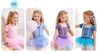 Set áo váy múa đáp ngực tay ngắn hồng