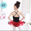 Váy múa 2 dây phối màu đen đỏ