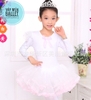 Váy múa tiên viền dài tay màu hồng, trắng, vàng