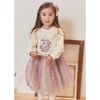 Váy pony cổ ren phối voan sao dài tay