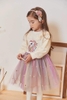 Váy pony cổ ren phối voan sao dài tay