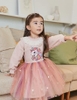 Váy pony cổ ren phối voan sao dài tay
