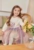 Váy pony cổ ren phối voan sao dài tay