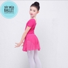 Set áo váy tập múa tay ngắn (tím, hồng, đen, đậm)