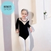 Set áo váy múa V lưng tutu dài tay (đen, ghi)