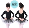 Váy múa basic dài tay màu hồng