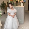 Váy công chúa voan tơ trắng bồng s110