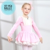 Set áo váy múa nhung cổ điển dài tay (tím, hồng)