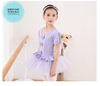 Váy múa ba nơ ngắn tay (tím, hồng)