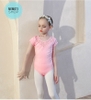 Set áo váy múa phối ren tutu dài tay (tím, hồng)