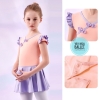Váy tập múa cổ tàu cài chéo tiên ngắn (hồng, tím, vàng)