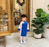 Bộ áo dài lụa đồng xu bé trai Beemo