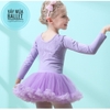 Váy múa ren tutu dài tay (hồng, tím)