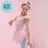 Váy tập múa 2 tầng voan (xanh, hồng nude)