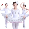 Váy múa ren cổ dài tay kèm hoa và quần tất
