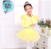 Váy múa tiên viền dài tay màu hồng, trắng, vàng