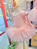 Váy múa tiên dài tay cotton đá hoa bồng