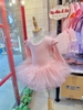 Váy múa tiên dài tay cotton đá hoa bồng
