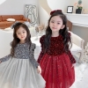 VÁY CÔNG CHÚA KIM SA LẤP LÁNH (đỏ, bạc)