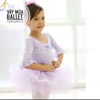 Váy múa tay loe lỡ tím