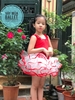Váy múa ba lỗ 3 hoa cổ đỏ