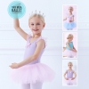 Váy múa tay tiên nơ phối màu (xanh, hồng)