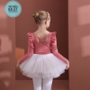 Set áo váy múa đan bèo vai dài tay (nhiều màu)