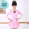 Váy tập múa bèo vai nơ dài tay
