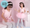 Set áo váy múa phối ren tay lưng