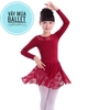 Set áo váy múa phối ren dài tay màu đen