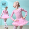 Váy múa ren tutu dài tay (hồng, tím)