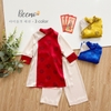 Bộ áo dài lụa đồng xu bé trai Beemo