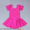 Váy tập múa thun ngắn tay hồng đậm
