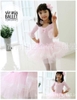 Váy múa tay loe lỡ màu hồng