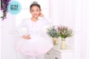 Váy múa tiên viền dài tay màu hồng, trắng, vàng