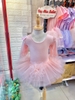 Váy múa tiên dài tay cotton đá hoa bồng